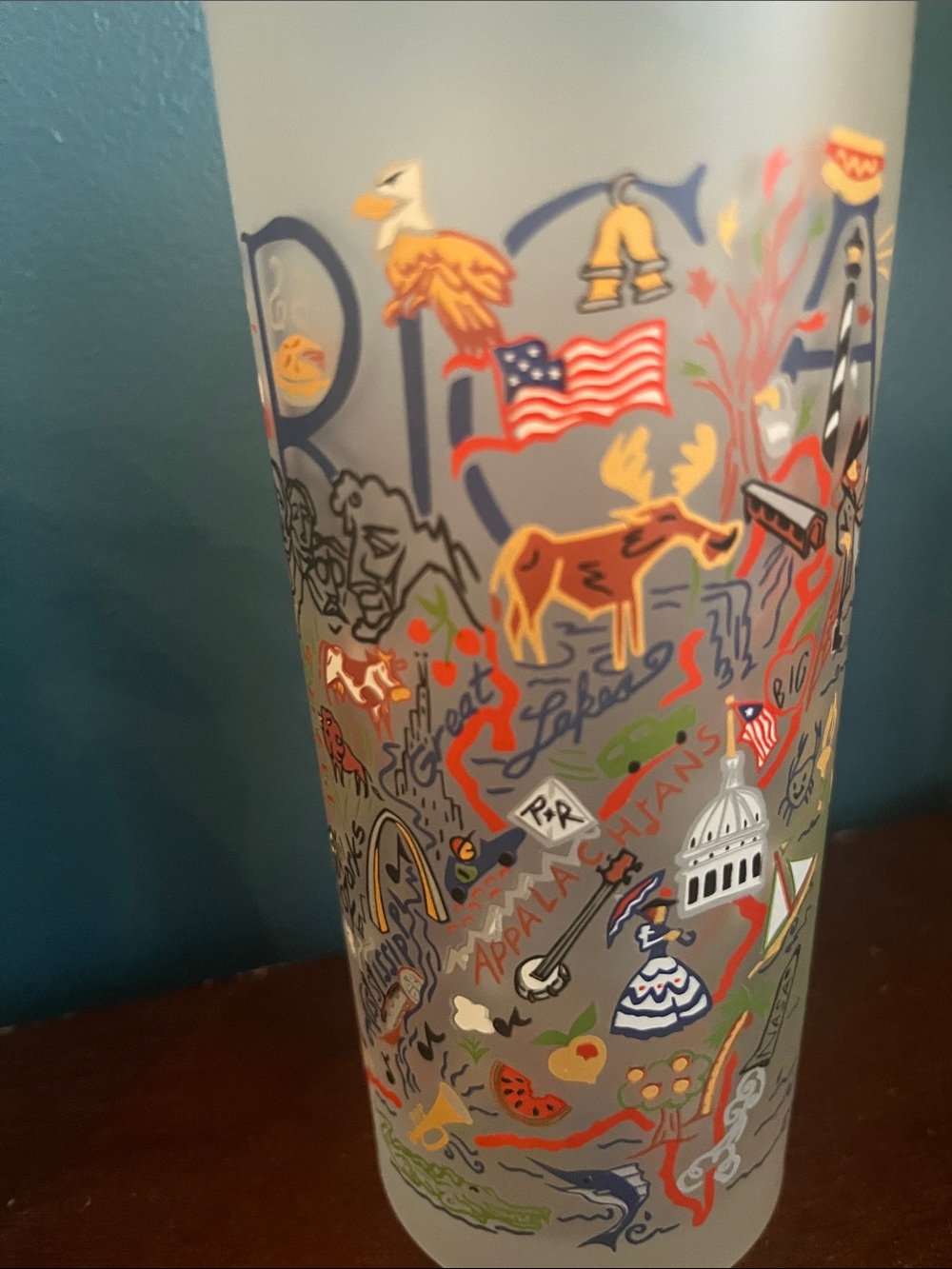 Catstudio Frosted United States-Themed Tall Glass - Multicolor - Picture 4 of 7